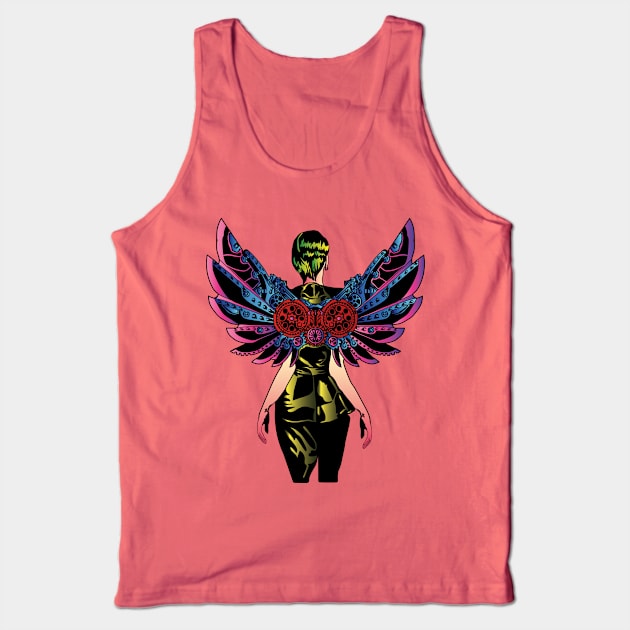 Steampunk Girl with Wings Tank Top by SVGdreamcollection